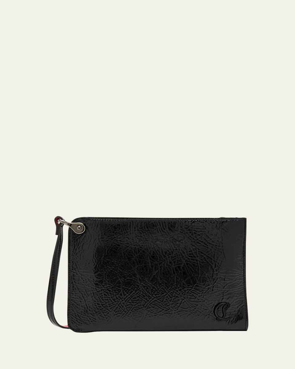 Loubi54 Flat Patent Leather Pouch Bag